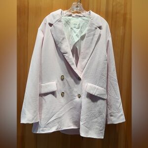 Aritzia Wilfred Light Pink Double-Breasted Blazer